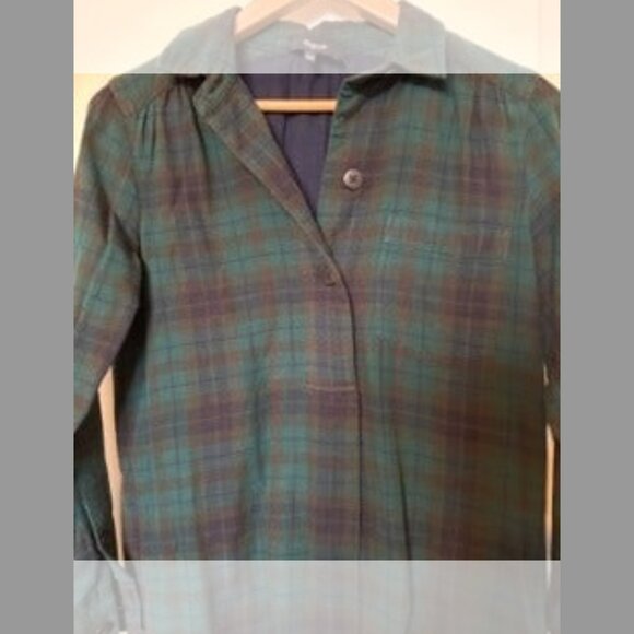 Madewell Green Plaid Shirt Dress, Size XXS - Picture 4 of 9